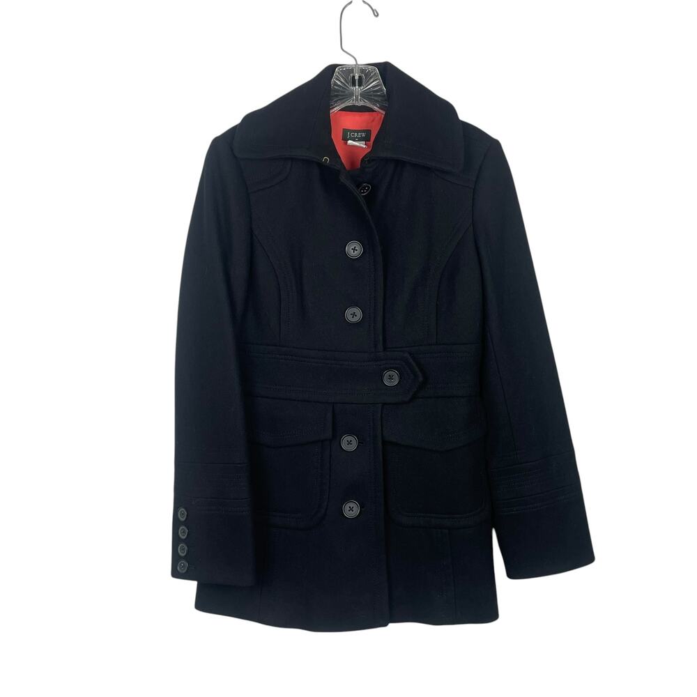 JCREW Black Pea Coat-Women's Size 2